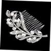 Beavorty Floral Rhinestone Hair Comb Clip for Brides Charming Leaf Design Hairpin Accessory for Weddings Engagements and Special Occasions Elegant Crystal Decor Wide view 4