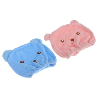 Beaupretty 2pcs Adorable Fast Drying Hair Caps for Boys and Girls Super Absorbent Shower Towels Cartoon Design Lightweight Comfortable for Travel and Hair Care