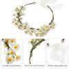 AWAYTR Flower Hippie Floral Crown - Boho Sunflower Headband for Women, Hippie Costume and Hair Accessories (White) view 2
