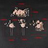 4Pcs Crystal Bride Hair Comb Handmade Wedding Hairpin Pearl Floral Leaf Hair Accessories for Women Wedding (Gold,cinnamon) view 2