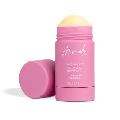 Mermade Hair Styling Wax Stick - Hair Wax Stick, Fly Away Stick for Hair, Slick Back Stick for Flyaways, Smoothing for Frizz, Long Lasting Hold - Pink (Pack of 1)