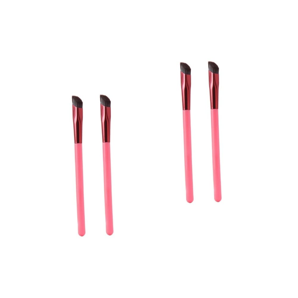 Beavorty 4pcs Travel Makeup Brushes Eyebrow Blush Eyeshadow Brush Angled Eyeliner for Women