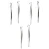 Healifty 6pcs Grafting Eyelash Tweezers High Precision Makeup Tools for Eyelash Extensions Silver Curved Straight Tip Tweezers for Isolation and Application for Professional Use view 1
