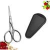 Healifty 2sets Portable Beard Scissors and Beauty Scissors for Precise Grooming Includes Pu Cover and Round Design for Home Salon and Barber Use view 4