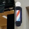 27 Inch Outdoor LED Barber Pole Light - Black White/Red White Blue Rotating Stripes LED Sign Light for Hair Salon Barber Shop,Outside Hair Salon Barber Shop Open Sign,Wall Mount (Red White Blue) view 2