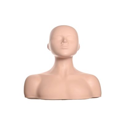 1-2 Big Half Body Soft Silicone Cosmetology Esthetics Manikin Head with Shoulders Multi Function Massage Practice Head Model Wig Hat Display Facial