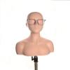 1-2 Big Half Body Soft Silicone Cosmetology Esthetics Manikin Head with Shoulders Multi Function Massage Practice Head Model Wig Hat Display Facial view 3