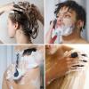 Silicone Body Scrubber Set Includes Back & Body Scrubbers, Face Brush, Scalp Massager, 4 Storage Hooks, Shower & Bathroom Hygiene Accessories for Gift(Black) (D) view 2