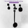 Silicone Body Scrubber Set Includes Back & Body Scrubbers, Face Brush, Scalp Massager, 4 Storage Hooks, Shower & Bathroom Hygiene Accessories for Gift(Black) (D) view 3