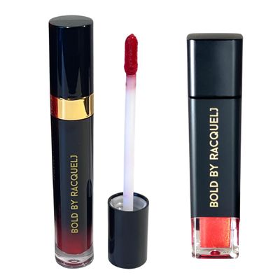 Bold by RacquelJ - Matte Liquid Lipstick & Lip Gloss Set, 2 Long Lasting Colors, Cruelty Free (Hot Catty + Peppa Steppa, 2)