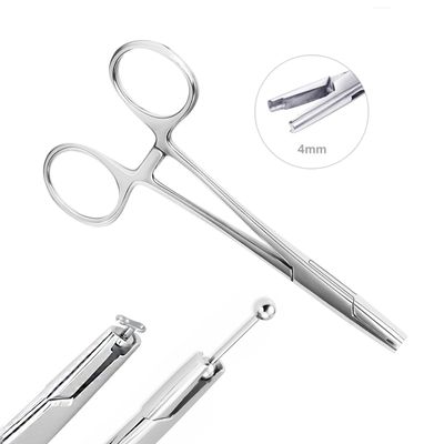 AccGin Piercing Clamps Ear Nose Septum Piercing Piercing Tool for All Piercings 316L Stainless Steel Ear Lip Nose Belly Navel Tongue Body Piercing Kit 4mm