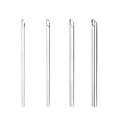 AccGin 4pcs Piercing Needles Receiving Tubes, Stainless Steel Body Jewelry Piercing Receiver (3mm 4mm 5mm 6mm)