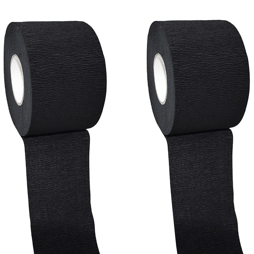 BFLCTTBD 2 Rolls Disposable Neck Paper Strip Barber Salon Hairdressing Black Barber Neck Band Strip Neck Tape Barber Hair Cutting Neck Paper for Barber