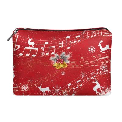 Flashideas Christmas Note Style Makeup Bag Travel Cosmetic Bag Portable Leather Waterproof Cosmetic Bag Clutch Makeup Brush Bag Durable Birthday Gifts for Sisters Friend