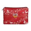 Flashideas Christmas Note Style Makeup Bag Travel Cosmetic Bag Portable Leather Waterproof Cosmetic Bag Clutch Makeup Brush Bag Durable Birthday Gifts for Sisters Friend view 1