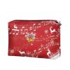Flashideas Christmas Note Style Makeup Bag Travel Cosmetic Bag Portable Leather Waterproof Cosmetic Bag Clutch Makeup Brush Bag Durable Birthday Gifts for Sisters Friend view 2