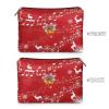 Flashideas Christmas Note Style Makeup Bag Travel Cosmetic Bag Portable Leather Waterproof Cosmetic Bag Clutch Makeup Brush Bag Durable Birthday Gifts for Sisters Friend view 3