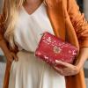 Flashideas Christmas Note Style Makeup Bag Travel Cosmetic Bag Portable Leather Waterproof Cosmetic Bag Clutch Makeup Brush Bag Durable Birthday Gifts for Sisters Friend view 4