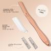 Brandluxe Dermaplaning Tool for Face, Eyebrow Shaping, Hair Removal and Exfoliation. Eco-friendly design. Includes 3 Swedish stainless steel blades in RoseGold (Starter Kit) view 2