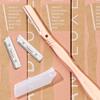 Brandluxe Dermaplaning Tool for Face, Eyebrow Shaping, Hair Removal and Exfoliation. Eco-friendly design. Includes 3 Swedish stainless steel blades in RoseGold (Starter Kit) view 4