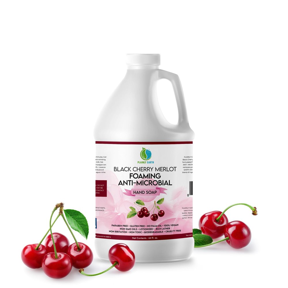 AntiMicrobial Hand Soap - Antibacterial Hand Soap Moisturizing - Liquid Hand Soap Refill Antibacterial - Moisturizing Hand Soap Antibacterial - Gentle Foaming Hand Soap - Black Cherry Merlot, 64 oz