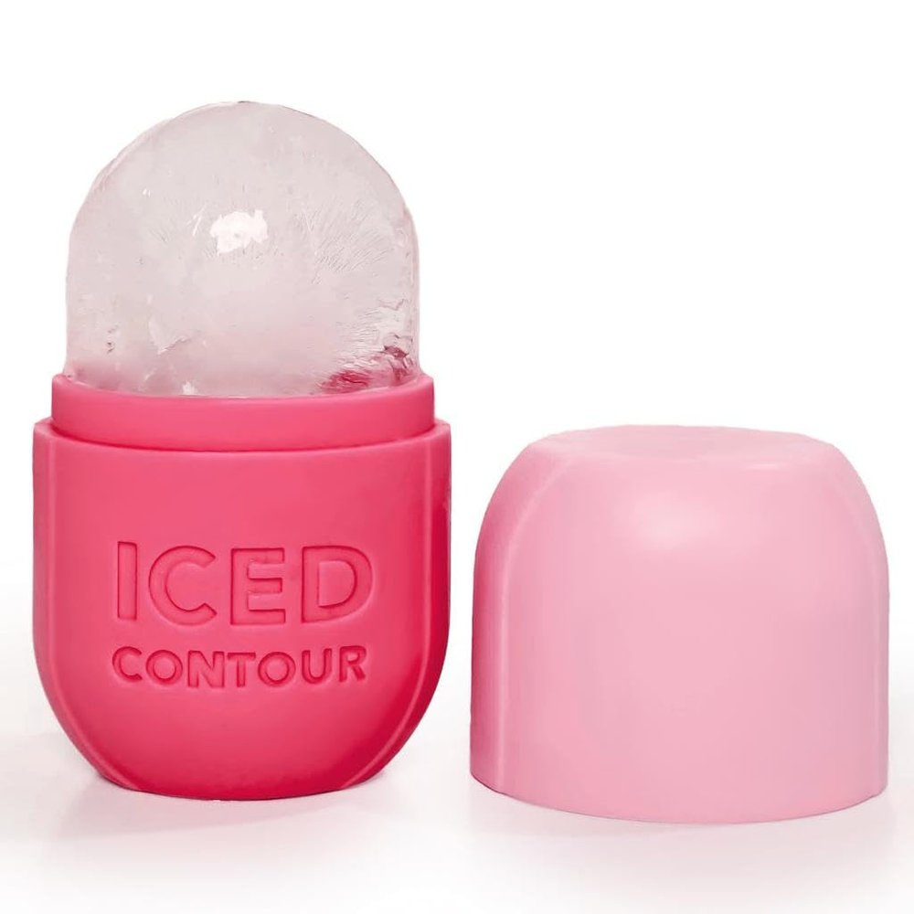 Iced Contour Ice Roller for Face, Ice Face Roller for Eyes, Neck and Cold Therapy for Injuries. Ice Mold for Face Massager, Skin Care. Remove Fine Lines, Shrink Pores, Reduce Acne (Pink)