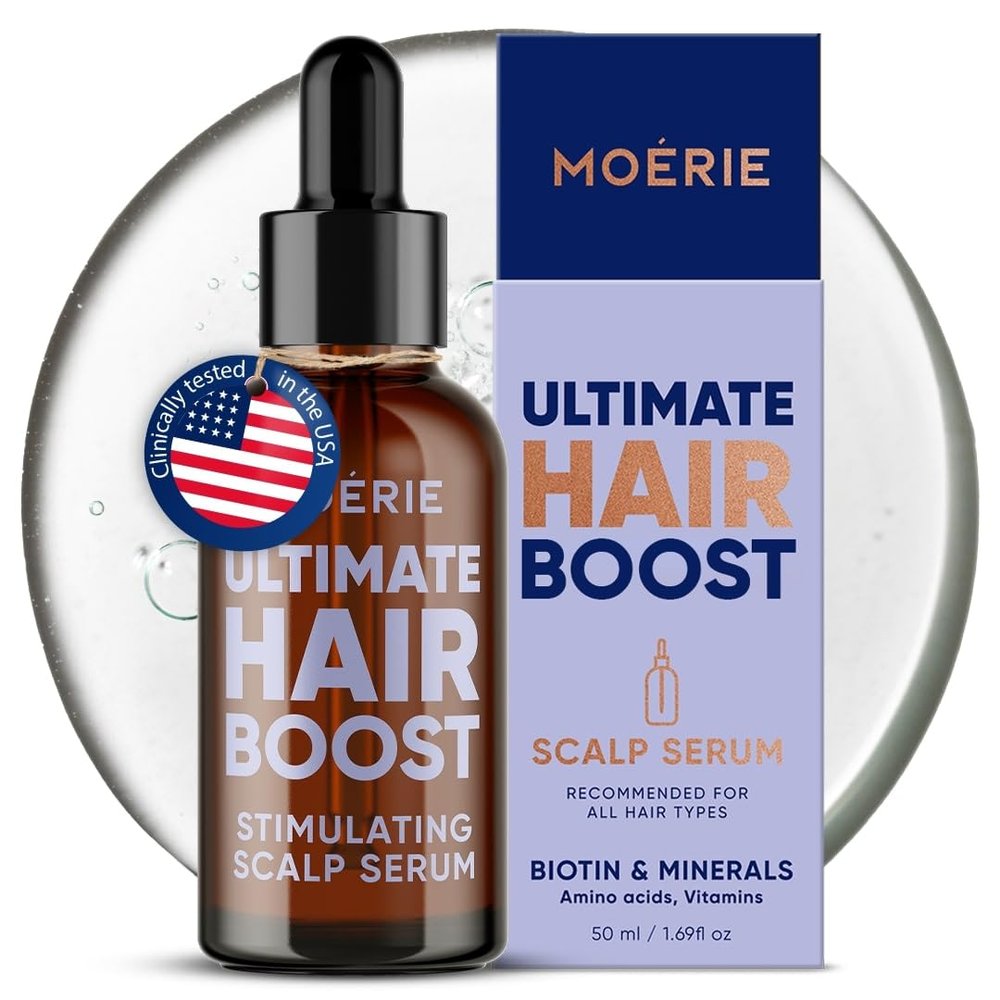MOERIE Ultimate Hair Growth Serum for Natural Hair Regrowth & Thickening - Anti Thinning & Hair Loss Treatment for Women - Rapid Hair Growth Products - Scalp Oil Alternative - 1.69 fl oz / 50 ml