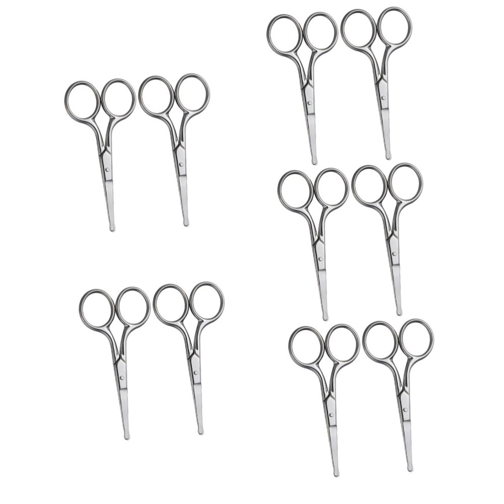 Beavorty 10pcs Stainless Steel Nose Hair Scissors Eyebrow Trimmer for Women Brow Scissors