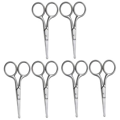 Beaupretty 6pcs Multi-Functional Stainless Steel Scissors for Nose Hair and Eyebrow Grooming Portable Beauty Tools for Precise Trimming and Shaping for Daily Use