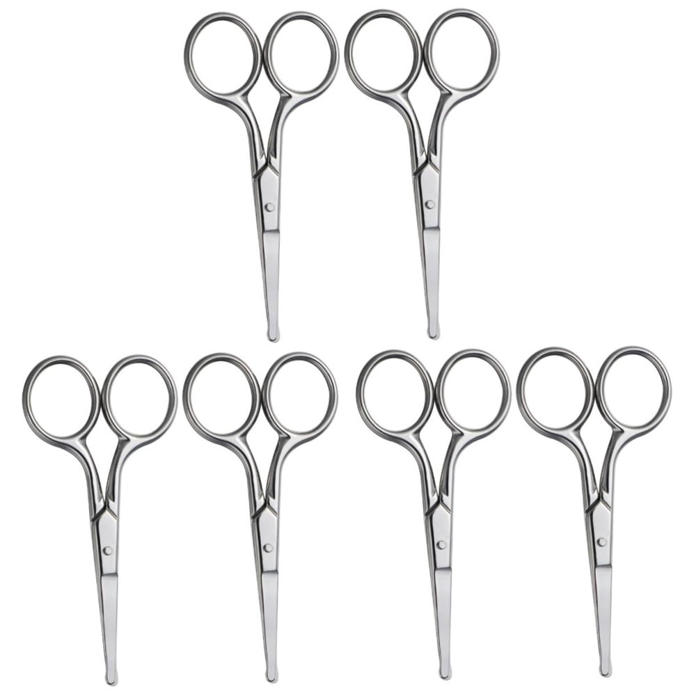 Beaupretty 6pcs Multi-Functional Stainless Steel Scissors for Nose Hair and Eyebrow Grooming Portable Beauty Tools for Precise Trimming and Shaping for Daily Use