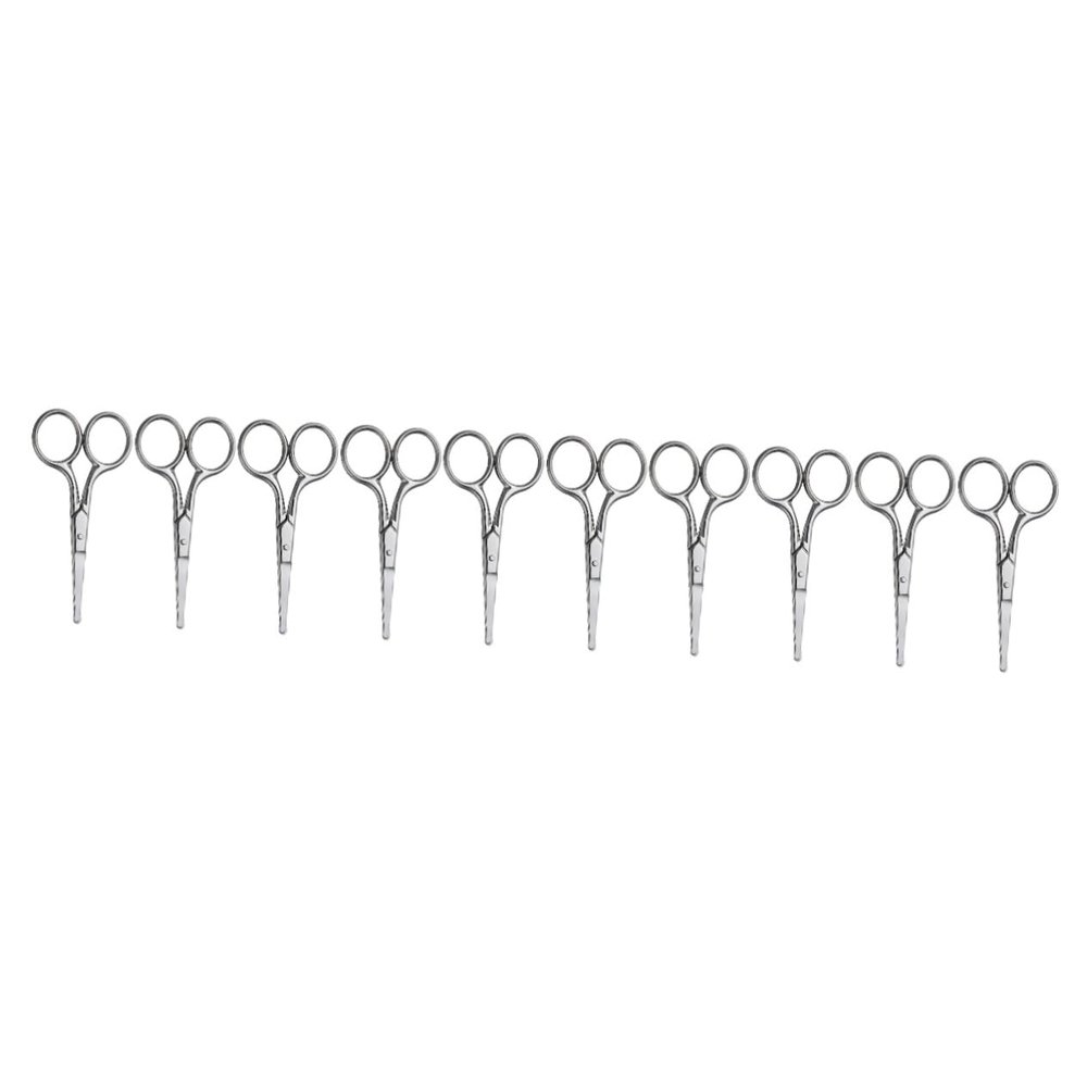 Beaupretty 10pcs Manual Eyebrow Scissors Nose Hair Trimmer Round Head Grooming Scissors
