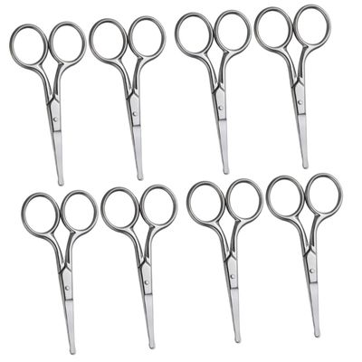 FRCOLOR 8pcs Stainless Steel Eyebrow Scissors for Women Nose Hair Trimmer Removal Scissors