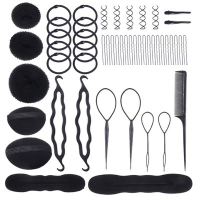 Beaupretty 71pcs Hair Styling Tools Set Hair Braiding Bun Maker Kit for Cosmetology Schools and Home Use