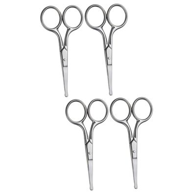 FRCOLOR 4pcs Nose Hair Trimmer Scissors Eyebrow Scissor Facial Hair Remover Multi-function Scissors for Women Men