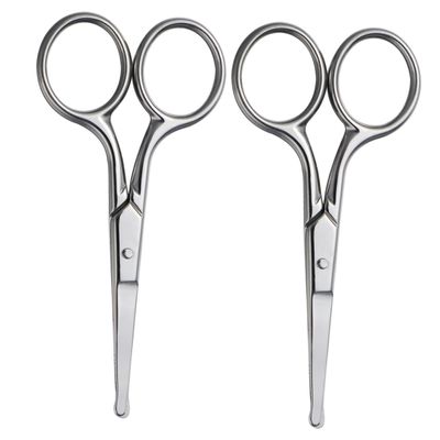 Beaupretty 2pcs Professional Hair Scissors Eyebrow Trimming Scissors for Women Nose Hair Facial Removal