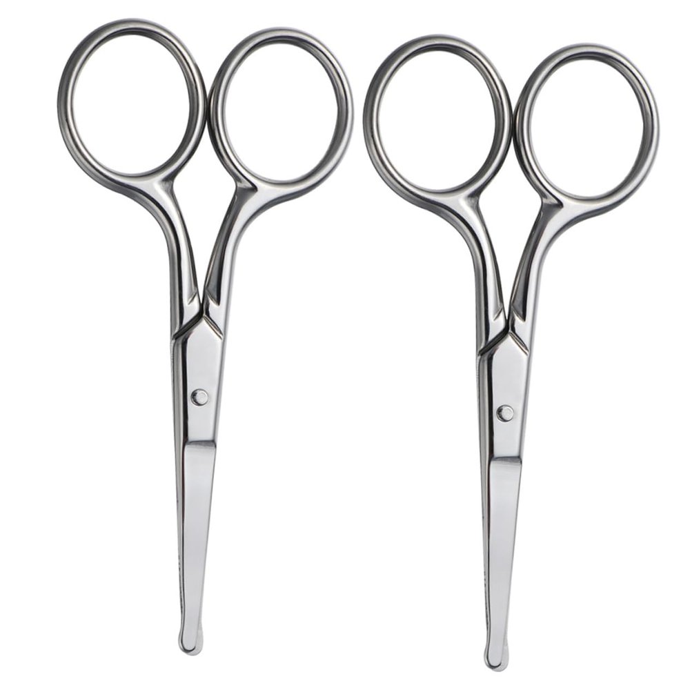 Beaupretty 2pcs Professional Hair Scissors Eyebrow Trimming Scissors for Women Nose Hair Facial Removal