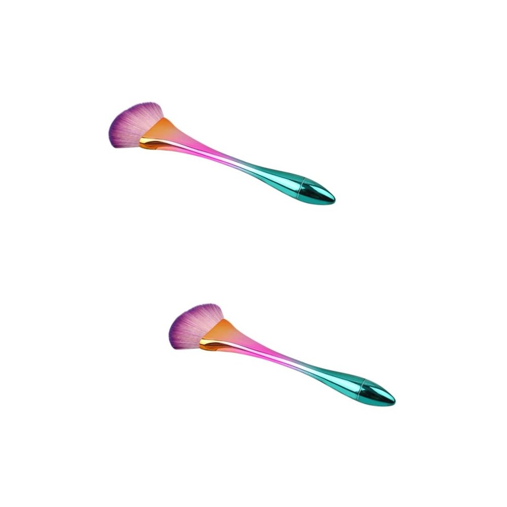 Beavorty 2pcs Goth Makeup Brushes Makeup Brush Blending Fan Electroplate Powder for Facials Home Use