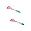 Beavorty 2pcs Goth Makeup Brushes Makeup Brush Blending Fan Electroplate Powder for Facials Home Use view 1
