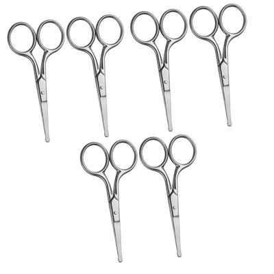 Beavorty 6pcs Stainless Steel Nose Hair Removal Scissors Eyebrow Shaper Facial Hair Remover