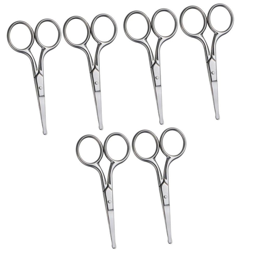 Beavorty 6pcs Stainless Steel Nose Hair Removal Scissors Eyebrow Shaper Facial Hair Remover