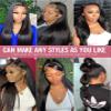 32" Straight Lace Front Wigs Human Hair 180% Density 13x4 D Lace Front Wigs for Black Women 32inch Pre Plucked with Baby Hair Transparent Glueless Brazilian Straight Lace Frontal Wigs Natural HairLine view 4
