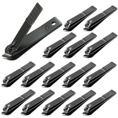 AVERZELLA 60-Pack Slanted Edge Nail Clippers Bulk, Angled Toe Nail Clippers Pack Cuticle Nail Cutters Clippers Fingernail Clippers Slanted for Women Men Seniors Homeless Care (Black)