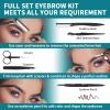 BOYI Eyebrow Grooming Kit for Women and Men, 9 in 1 Eyebrow Kit Including: Eyebrow Razor, Facial Razors, Eyebrow Comb, Eyebrow Scissors, Tweezers, Eyebrow Pencil, Eyebrow Brush, Lash Brush view 2