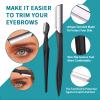 BOYI Eyebrow Grooming Kit for Women and Men, 9 in 1 Eyebrow Kit Including: Eyebrow Razor, Facial Razors, Eyebrow Comb, Eyebrow Scissors, Tweezers, Eyebrow Pencil, Eyebrow Brush, Lash Brush view 3