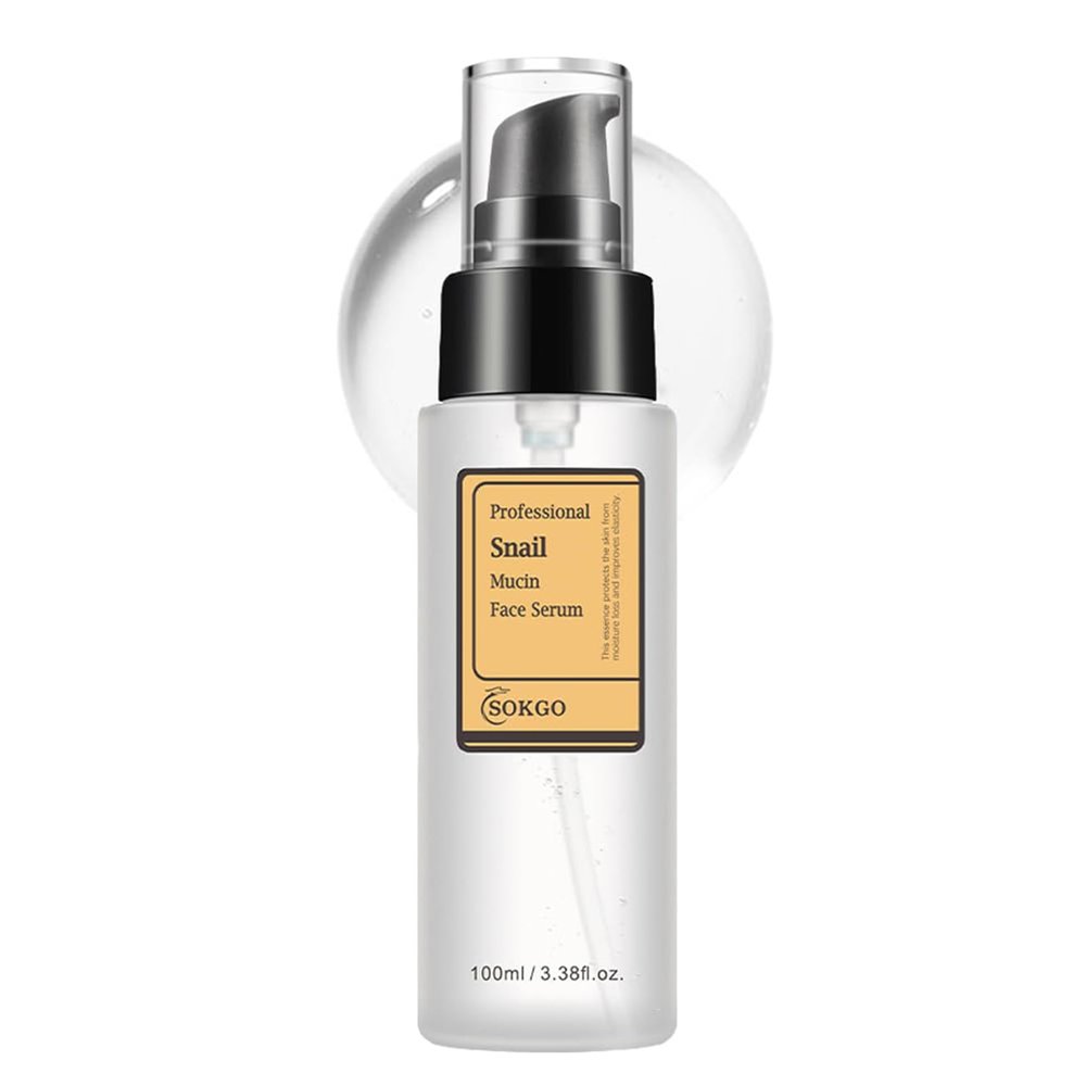 Snail Mucin Serum, Snail Secretion Filtrate, Snail Mucin Power Repairing Essence, Hydrating Serum with Snail Secretion Filtrate Sodium Hyaluronate for All Skin