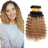 Ombre 1B27 Deep Wave Bundles Black To Honey Blonde Human Hair Bundles Grade 8A Brazilian Remy Hair Weaves Extensions For Women 24 26 28 Inch view 1