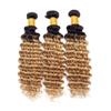 Ombre 1B27 Deep Wave Bundles Black To Honey Blonde Human Hair Bundles Grade 8A Brazilian Remy Hair Weaves Extensions For Women 24 26 28 Inch view 2