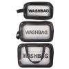 3pcs PVC Makeup Bag,Clear PVC Makeup Kits Organizer Make up Set Bag,Clear Cosmetic Bag PVC Plastic Zippered Pouches Portable Toiletry Bags for Men Women Black view 1