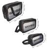 3pcs PVC Makeup Bag,Clear PVC Makeup Kits Organizer Make up Set Bag,Clear Cosmetic Bag PVC Plastic Zippered Pouches Portable Toiletry Bags for Men Women Black view 2