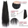 Goddess Box Crochet Hair Bohemian Braids Braiding Hair Box Braids with Curly Ends Pre-looped Synthetic Crochet Hair for Women 14 inch 3pack/120strands view 2
